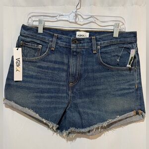 ASKK NY Women's Denim Blue Jean Cut Off Shorts Dark Wash Size 26 NWT